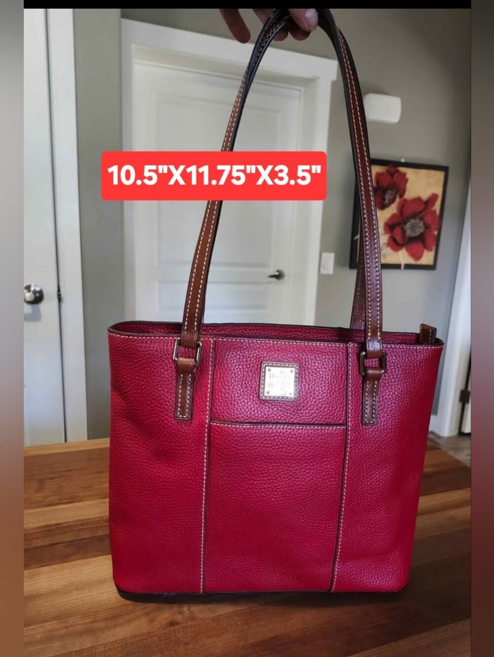 NWT Dooney & Bourke Lexington Red Pebbled Leather Tote Style#R342